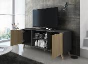 Mueble TV wind 140 cm color gris antracita / puccini