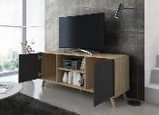 Mueble TV wind 140 cm Color puccini / gris antracita