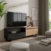 Mueble TV | Televisión, Roble y negro, Diseño industrial