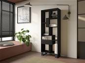 Librería estantería, 174x67x31, Diseño industrial, Negro