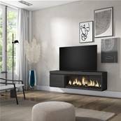 Mueble TV, Televisión, Chimenea eléctrica XXL, Colgado, Suspendido