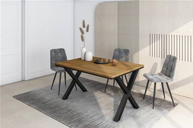 Mesa Comedor, 140x90x74 cm, Para 6 comensales, Muebles Comedor, Roble