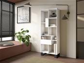 Librería estantería, 174x67x31, Diseño industrial, Blanco