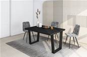 Mesa Comedor, 140x90x74 cm, Para 6 comensales, Muebles Comedor, Negro