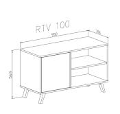 Mueble TV wind 100 cm Color gris antracita / puccini