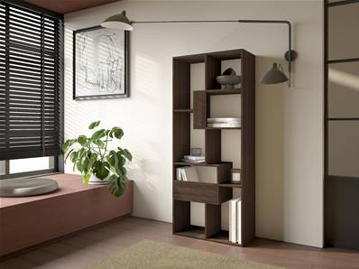 Librería estantería, 162x67x31cm, Con Almacenaje, Roble oscuro