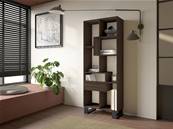 Librería estantería, 174x67x31, Diseño industrial, Roble oscuro