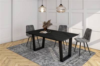 Mesa Comedor, 167x90x74 cm, Para 8 Comensales, Muebles Comedor, Negro