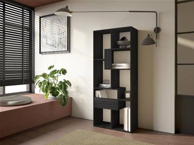 Librería estantería, 162x67x31cm, Con Almacenaje, Negro