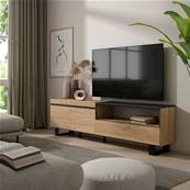 Mueble TV | Televisión, Roble y negro, Diseño industrial