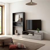 Muebles de Salón para TV, 260x186x35cm, Cemento