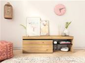 Mueble de TV "Naturale", Roble y Negro, Nordico
