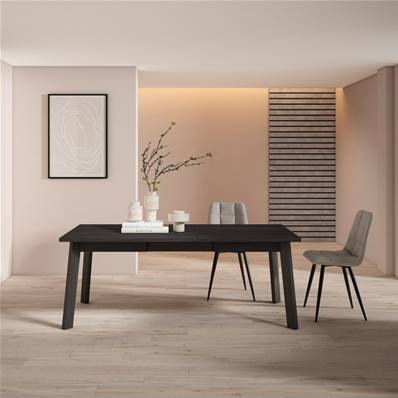 Mesa Comedor, Negro, Patas de madera