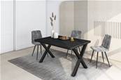 Mesa Comedor, 140x90x74 cm, Para 6 comensales, Muebles Comedor, Negro