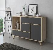 Buffet wind 120 cm Color puccini / gris antracita