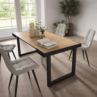 Mesa Consola extensible, Roble, Patas madera maciza
