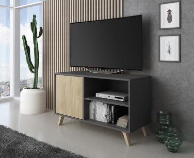 Mueble TV wind 100 cm Color gris antracita / puccini
